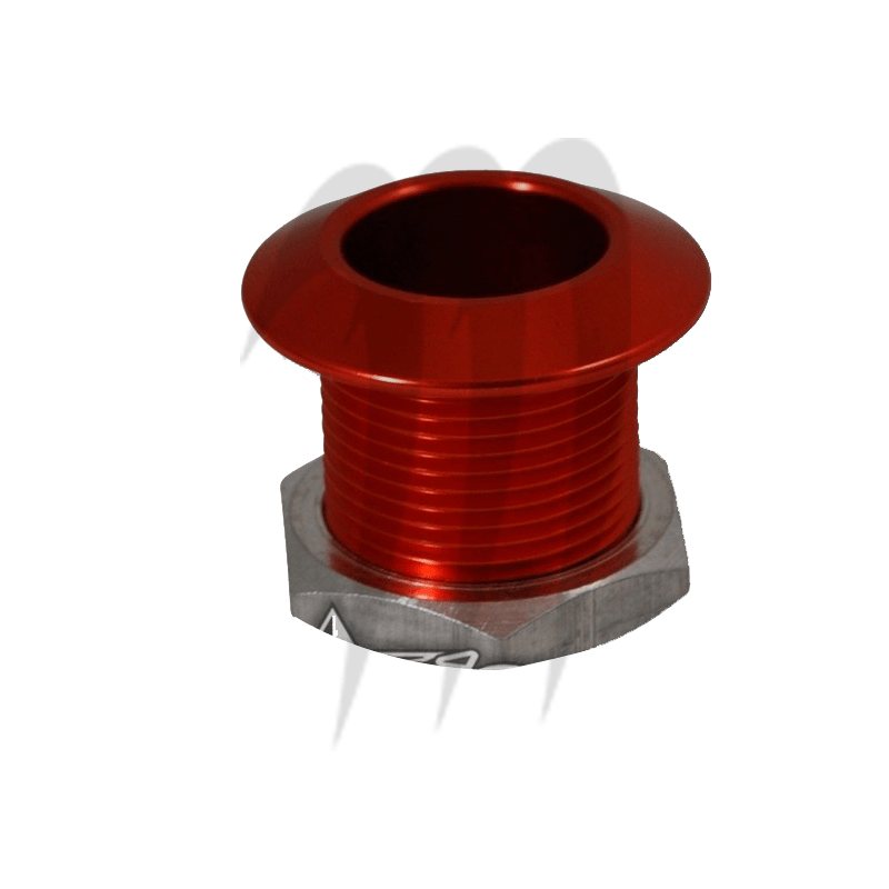 Boulon de remorquage en aluminium (orange) usiné par Blowsion