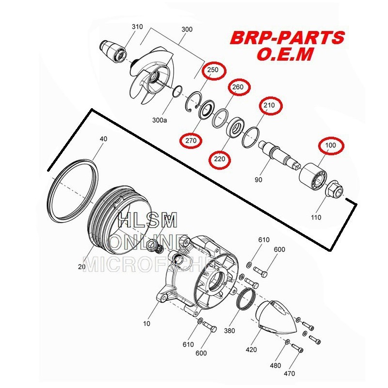 KIT TURBINE SEA-DOO 4 TEC REPARATION POMPE GTX GTI RXT RXP WAKE